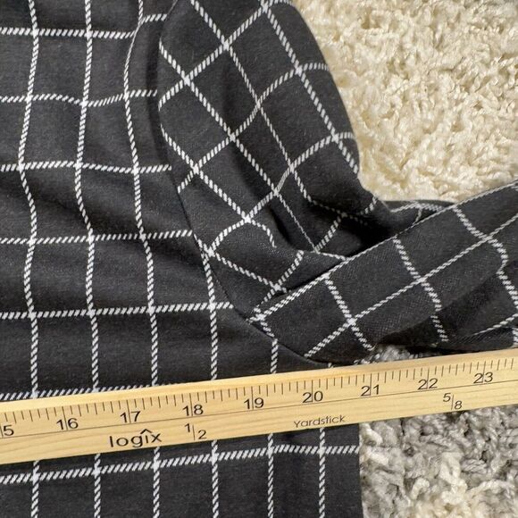Chelsea and Theodore Window pane Funnel Collar Coat Jacket Black/White Sz L - Picture 4 of 5